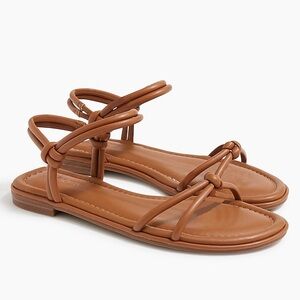 J. Crew Tan Knot ankle-strap sandals
